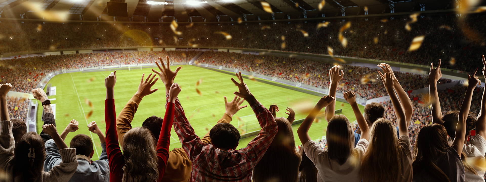 Image d'un stade avec supporters / Image of a stadium with supporters