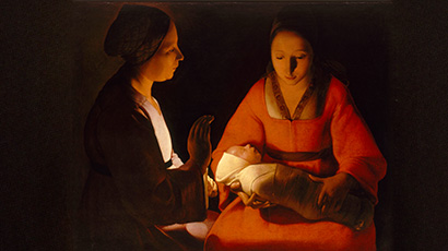 Représentation de l'œuvre de Georges de La Tour : Le nouveau-né