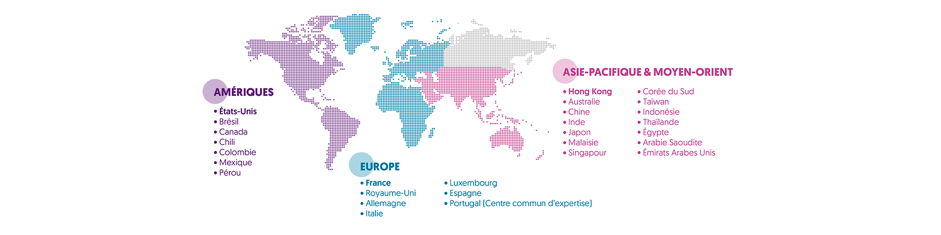 Carte des implantations de Natixis Investment Management